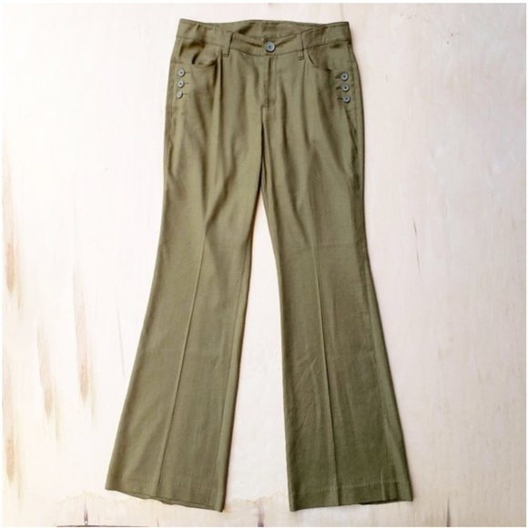 CABI Charlie Olive Green Linen Pant Style 5314 Size 2 NWOT - Picture 3 of 10